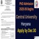 Central University Haryana PhD Admission 2025-26 Begins,  Apply by Dec 30 at cuh.ac.in; Get Direct Link Here